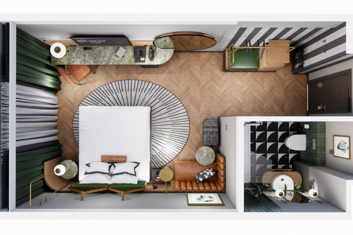 Astoria Hotel top Down Bedroom